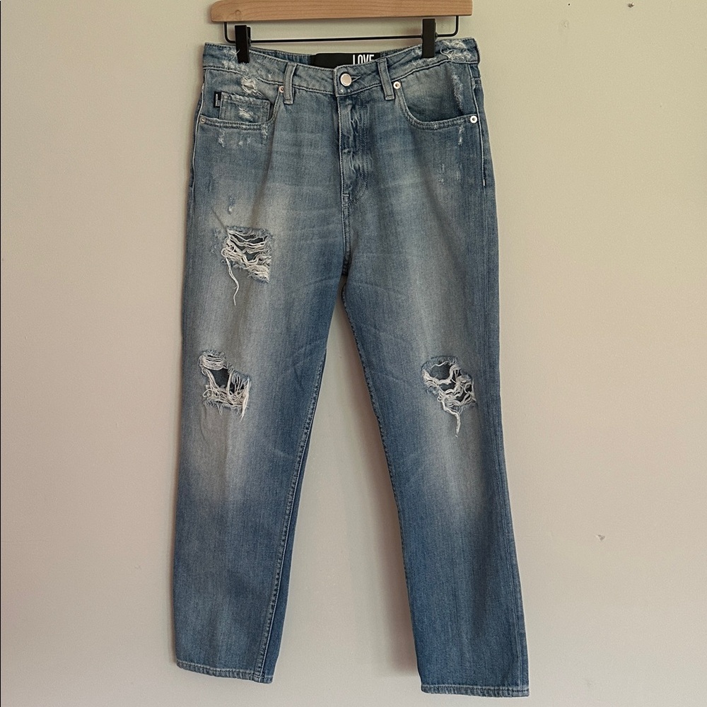 Love Moschino Distressed Boyfriend Jeans